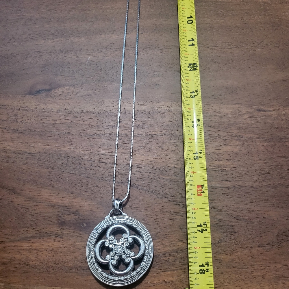 Brighton Long Silver Necklace with 2 Brighton Pendants - Picture 11 of 12